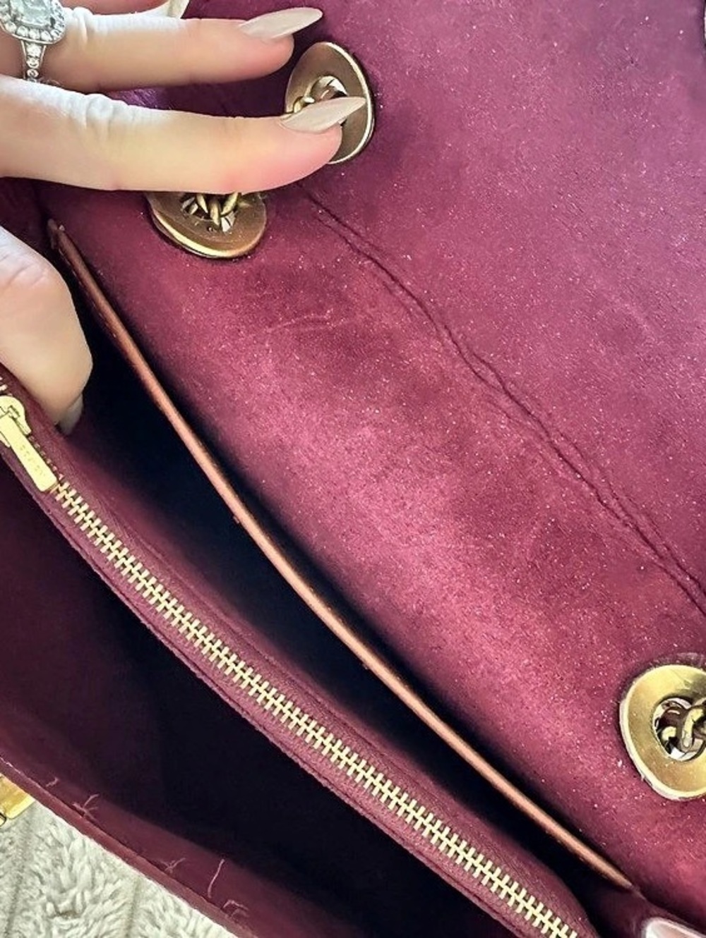 Coach Parker Shoulder Bag in Signature Canvas with Tea Rose Turnlock Signature - Picture 12 of 14